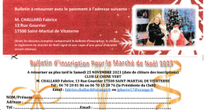 Marché de Noel 2023 à Saint Martial de Vitaterne 17